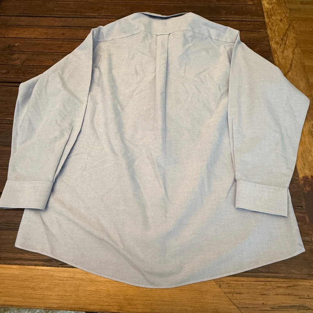 Roundtree & Yorke Gold Label Fitted Non-Iron Oxford Shirt Blue 17 33 Mens - Picture 7 of 8